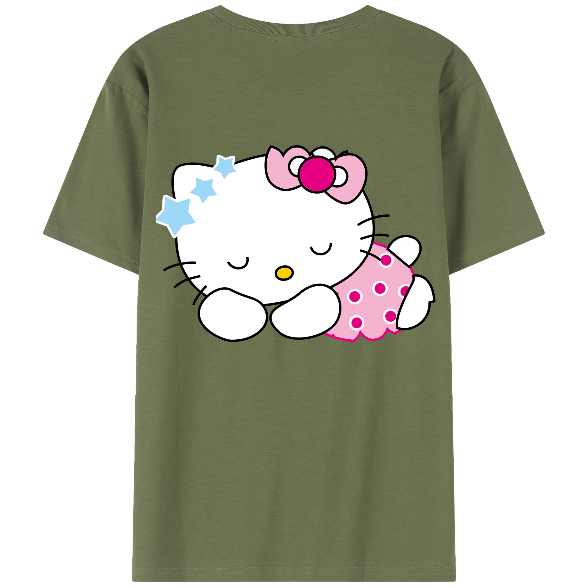 （画像用） Hello Kitty ハローキティ 綿100％半袖Tシャツ（背面プリント）